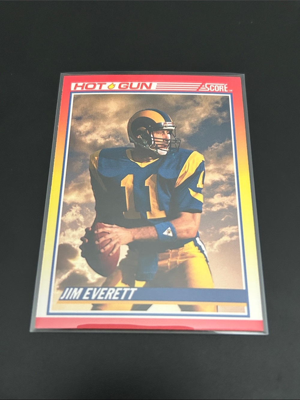 Hot Gun Score 'Jim Everett' Football Card - Blue & Yellow